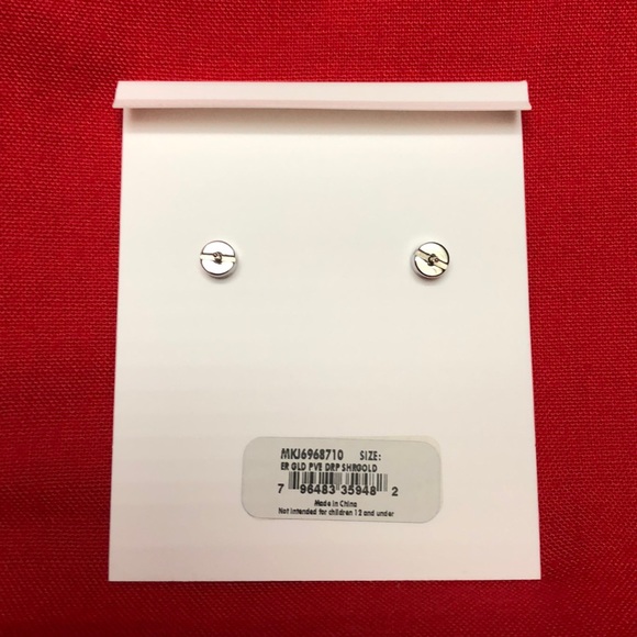 NEW MICHAEL KORS PAVE CRYSTAL LINK POST EARRINGS - Picture 4 of 8